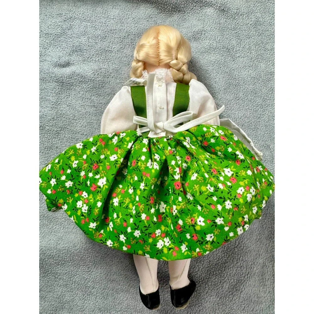 Madame Alexander Heidi Doll Vintage Blonde Braids Floral Dirndl Eyelet Apron 12